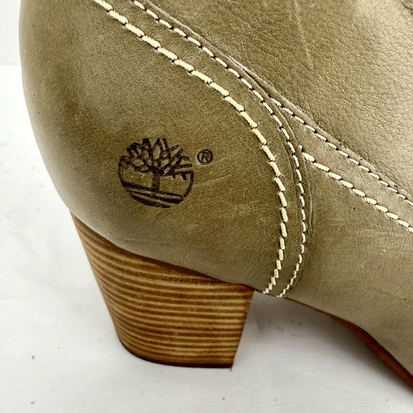 Timberland Boots Womens Size 10 Gray‎ Leather Stacked Heel Ankle Booties 28654M - Picture 6 of 16